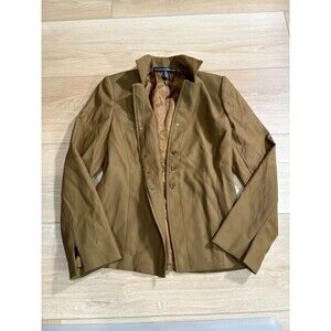 Linda Allard Ellen Tracy Women's Petite Size 2 Wool Stretch Blazer Jacket Brown
